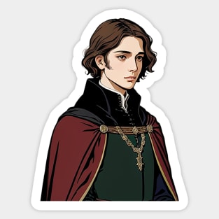 Young Noble Prince with a Sad Expression Sticker